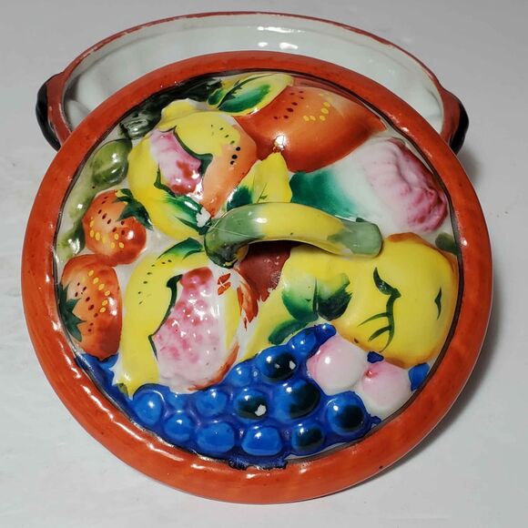 Gold Castle Fruit Trinket Box Japan Vintage - Picture 7 of 9